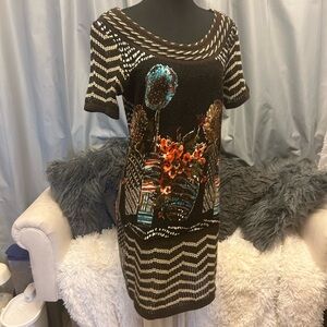 P Luca Milano Embellished Sequined mid I Sweater Dress  128 make offer